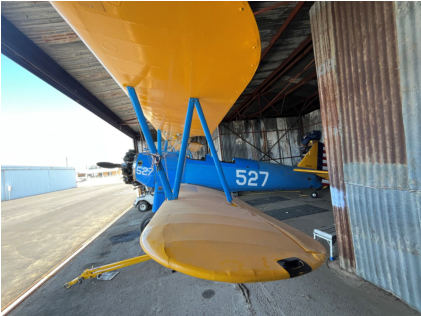 Photograph 1 – Accident airplane, from the NTSB investigation of Boeing A75N1 accident near Denton, Texas, October 21, 2024