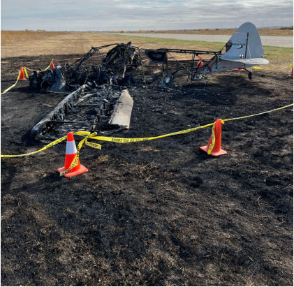 Photograph 1 – Wreckage Overview, from the NTSB investigation of Cub Crafters CARBON CUB accident near Ogallala, Nebraska, October 27, 2024