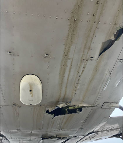 Photograph 2 – Underside of Fuselage, from the NTSB investigation of Beech A36 accident near Pineville, Louisiana, October 27, 2024