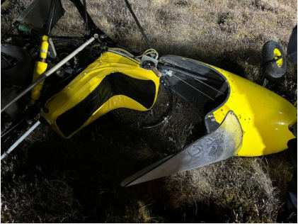 Photograph 3 – View of the cockpit at the accident site, from the NTSB investigation of Amateur-built Dominator accident near Gilbert, Minnesota, November 15, 2024
