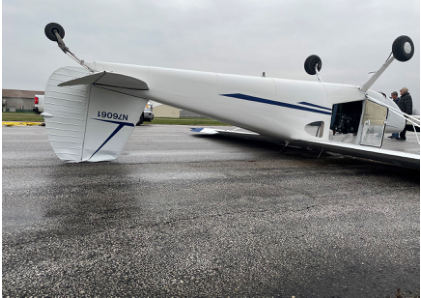 Photograph 1 – Accident Site, from the NTSB investigation of Cessna 140 accident near Mason, Michigan, November 25, 2024