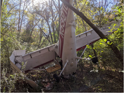 Photograph 1 – Accident Airplane, from the NTSB investigation of Cessna 150L accident near Meridian, Mississippi, December 6, 2024