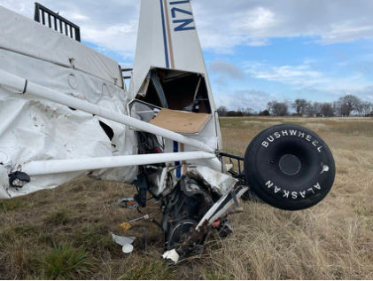 Photograph 3 – Accident airplane being recovered, from the NTSB investigation of Amateur-built Cub accident near Parsons, Kansas, December 28, 2024