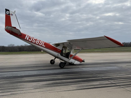 Photograph 1 – Airplane at Accident Site, Right Side, from the NTSB investigation of Cessna 150F accident near Mckinney, Texas, January 4, 2025