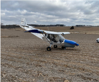 Photograph 2 – Accident airplane, right side, from the NTSB investigation of Amateur-built STOL CH750 accident near Byron, Illinois, January 15, 2025
