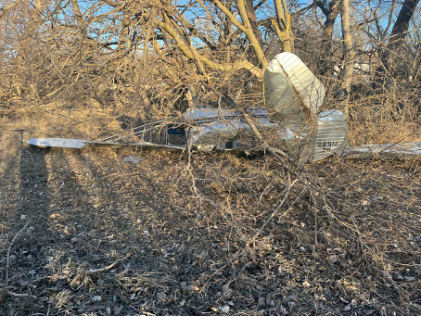 Photograph 1 – Accident Airplane, from the NTSB investigation of Luscombe 8 accident near Omaha, Nebraska, January 16, 2025