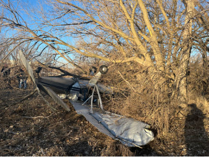 Photograph 2 – Accident airplane, from the NTSB investigation of Luscombe 8 accident near Omaha, Nebraska, January 16, 2025