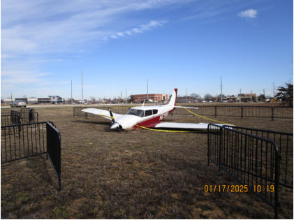 Photograph 2 – Accident site, from the NTSB investigation of Piper PA-24-250 accident near Bentonville, Arkansas, January 16, 2025