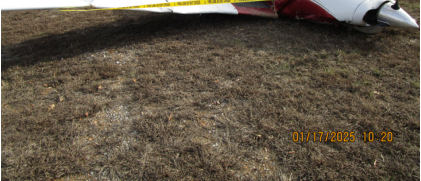 Photograph 3 – Accident site, from the NTSB investigation of Piper PA-24-250 accident near Bentonville, Arkansas, January 16, 2025