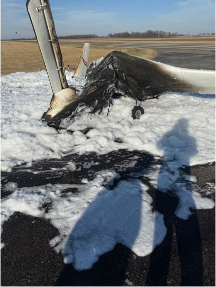 Photograph 2 – Accident airplane, from the NTSB investigation of Amateur-built Long-EZ accident near Sparta, Illinois, February 1, 2025