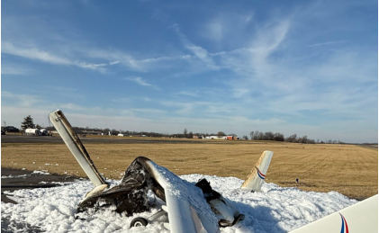 Photograph 3 – Accident airplane, from the NTSB investigation of Amateur-built Long-EZ accident near Sparta, Illinois, February 1, 2025