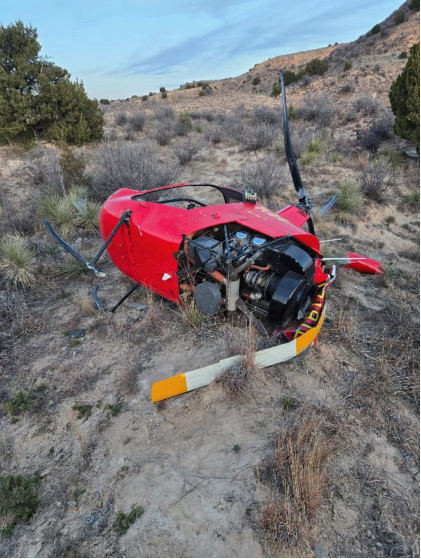 Photograph 2 – Accident Helicopter, from the NTSB investigation of Robinson Helicopter R22 BETA accident near Spearman, Texas, February 7, 2025