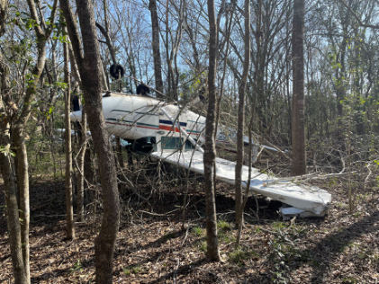 Photograph 2 – Side View of Accident Airplane, from the NTSB investigation of Cessna 172N accident near Pearland, Texas, February 17, 2025