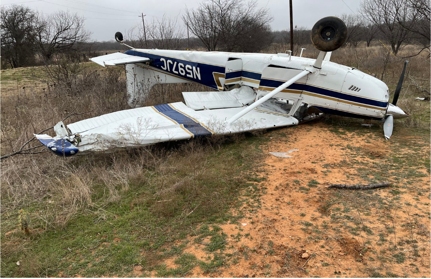 Photograph <built-in method index of str object at 0x7fdee1e57dc0>, from the NTSB investigation of Cessna 180 accident near Breckenridge, Texas, February 17, 2025