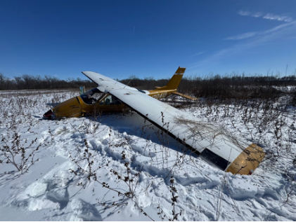 Photograph 2 – Accident Site, from the NTSB investigation of Cessna 177A accident near Farlinville, Kansas, February 20, 2025