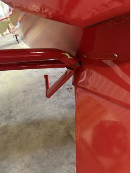 Photograph 12 – View of the substantial damage sustained to the right wing strut of N39158 Taylorcraft BC-12D, from the NTSB investigation of Taylorcraft BC12 accident near Russellville, Arkansas, March 22, 2025