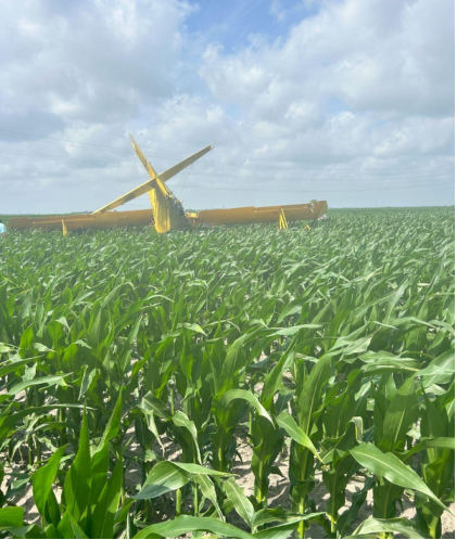 Photograph 2 – Airplane Rear View, from the NTSB investigation of Grumman G164 accident near Louise, Texas, April 18, 2025