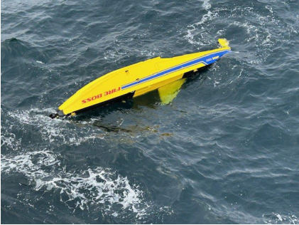 Photograph 1 – Right Pontoon and Oil Slick, from the NTSB investigation of Air Tractor AT802 accident near Atlantic Ocean, Ca, April 29, 2025