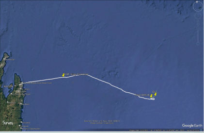 Photograph 2 – ADS-B Graphic Depiction, from the NTSB investigation of Air Tractor AT802 accident near Atlantic Ocean, Ca, April 29, 2025
