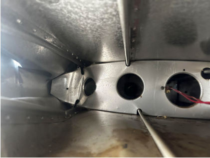Photograph 2 – Interior of outboard end of left wing, from the NTSB investigation of Cessna 177RG accident near Wahoo, Nebraska, May 16, 2025