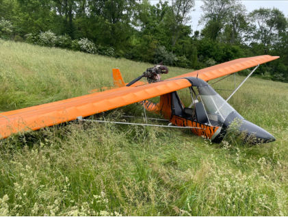 Photograph 1 – Accident airplane, from the NTSB investigation of Amateur-built EXCALIBUR accident near Mountain View Airport, Missouri, May 18, 2025