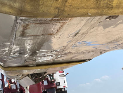 Photograph 1 – Abrasion damage, from the NTSB investigation of Cessna 401 accident near Arlington, Texas, May 22, 2025