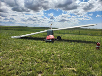 Photograph 5 – View of the front of the airplane, from the NTSB investigation of Piper PA-18 accident near Vega, Texas, May 26, 2025