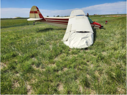 Photograph 6 – View of the right side of the airplane, from the NTSB investigation of Piper PA-18 accident near Vega, Texas, May 26, 2025
