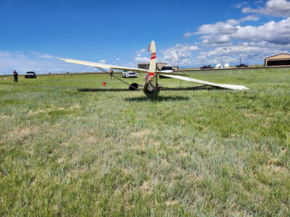 Photograph 7 – View of the rear of the airplane, from the NTSB investigation of Piper PA-18 accident near Vega, Texas, May 26, 2025