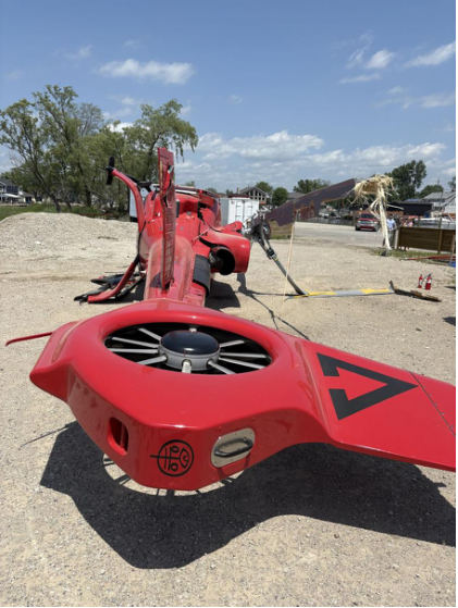 Photograph 4 – Fenestron and Tailboom (FAA Photo), from the NTSB investigation of Airbus Helicopters EC130 accident near Clay Township, Michigan, June 22, 2025