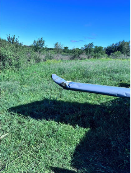 Photograph 3 – View of the right wing after the airplane was recovered from the water, from the NTSB investigation of Van'S Aircraft RV-6 accident near New Richmond, Wisconsin, July 17, 2025