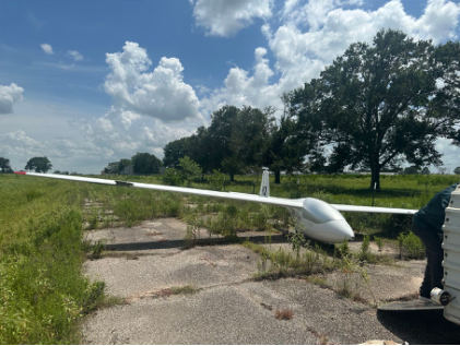 Photograph 1 – Accident glider, from the NTSB investigation of Amateur-built PW-5 accident near Kerrick, Texas, July 19, 2025