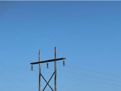 Photograph 3 – Power Line, from the NTSB investigation of Air Tractor, INC. AT-402A accident near Centralia, Missouri, July 22, 2025