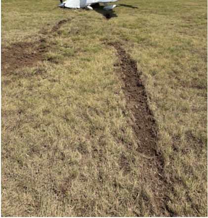 Photograph 1 – Accident Site, from the NTSB investigation of Cirrus Design CORP SR22 accident near Cleburne, Texas, August 13, 2025
