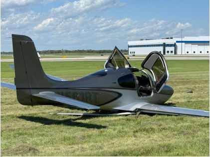 Photograph 1 – Overview of the Accident Airplane, from the NTSB investigation of Cirrus Design CORP SR22T accident near Fargo, North Dakota, August 22, 2025