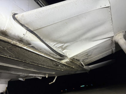 Photograph 2 – Left Wing Damage, from the NTSB investigation of Piper PA-28-140 accident near Pittsfield, Illinois, September 1, 2025