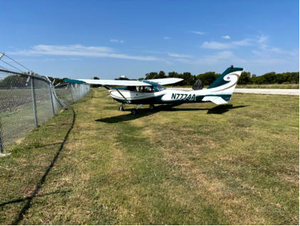 Photograph 1 – Airplane left side, from the NTSB investigation of Cessna 172F accident near Lancaster, Texas, September 13, 2025