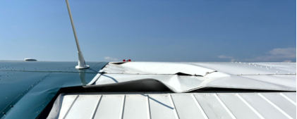 Photograph 4 – Aft right wing damage, from the NTSB investigation of Cessna 172F accident near Lancaster, Texas, September 13, 2025