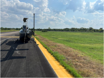 Photograph 3 – View of the rear of the helicopter at the heliport, from the NTSB investigation of Bell Helicopter Textron Canada 505 accident near Fort Worth, Texas, August 27, 2025