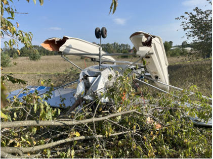 Photograph 2 – Front View, from the NTSB investigation of Quad City CHALLENGER accident near Crystal Mountain, Michigan, September 16, 2025