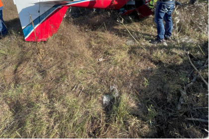Photograph 1 – Airplane at accident site, from the NTSB investigation of Amateur-built RV-6 accident near Cambridge, Minnesota, September 25, 2025