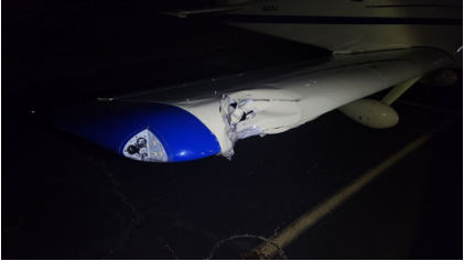 Photograph 3 – Right Wing Leading Edge Damage, from the NTSB investigation of Amateur-built RV9 accident near Stephenville, Texas, September 28, 2025