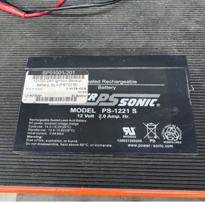 Photograph 8 – View of the backup ignition battery, from the NTSB investigation of Amateur-built CCK-2000 accident near Thompsonville, Michigan, September 7, 2025