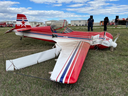 Photograph 1 – Accident Airplane Overview, from the NTSB investigation of Sukhoi SU-26MX accident near Longmont, Colorado, September 30, 2025