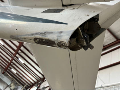 Photograph 1 – Accident airplane damage., from the NTSB investigation of Cirrus Design CORP SR20 accident near Portage, Wisconsin, October 1, 2025