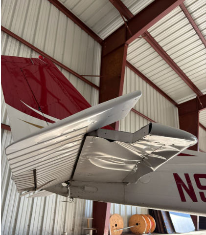 Photograph 3 – View of the bottom of the right side horizontal stabilizer, from the NTSB investigation of Cessna 172 accident near Grantsburg, Wisconsin, November 5, 2025