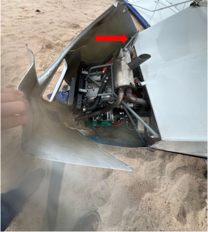 Photograph 3 – Broken engine mount, from the NTSB investigation of Amateur-built Highlander accident near Brazos, Texas, November 27, 2025
