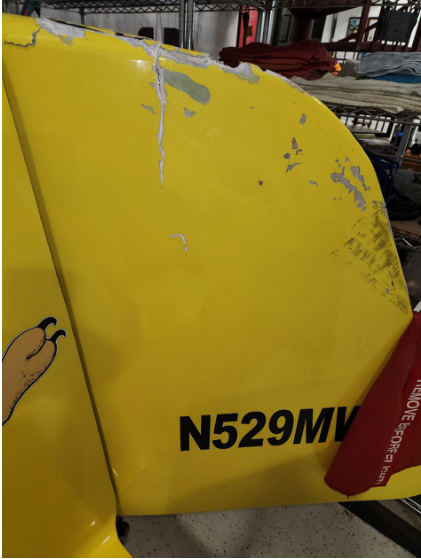 Photograph 2 – Accident Aircraft Rudder Damage, from the NTSB investigation of Amateur-built American Ranger AR-1 accident near Denver, Colorado, December 16, 2025