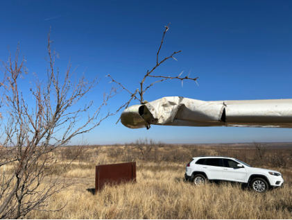 Picture 2 Damage to Outer Right Wing, from the NTSB investigation of Cessna 172D accident near Post, Texas, December 19, 2025