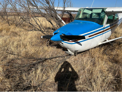 Picture 3 Collapsed Nose Landing Gear, from the NTSB investigation of Cessna 172D accident near Post, Texas, December 19, 2025